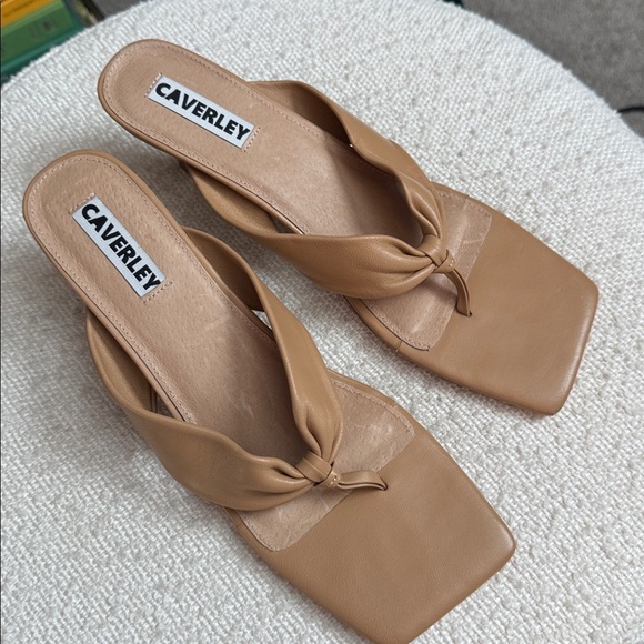 Anthropologie CAVERLEY 100% Leather Stella II Mules Nude Tan Size 41 / US 11 - Picture 3 of 7